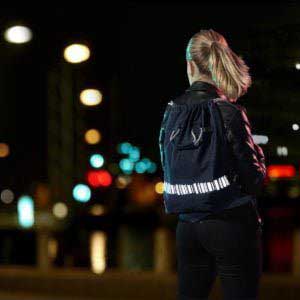 reflective backpack black with 3m reflectors