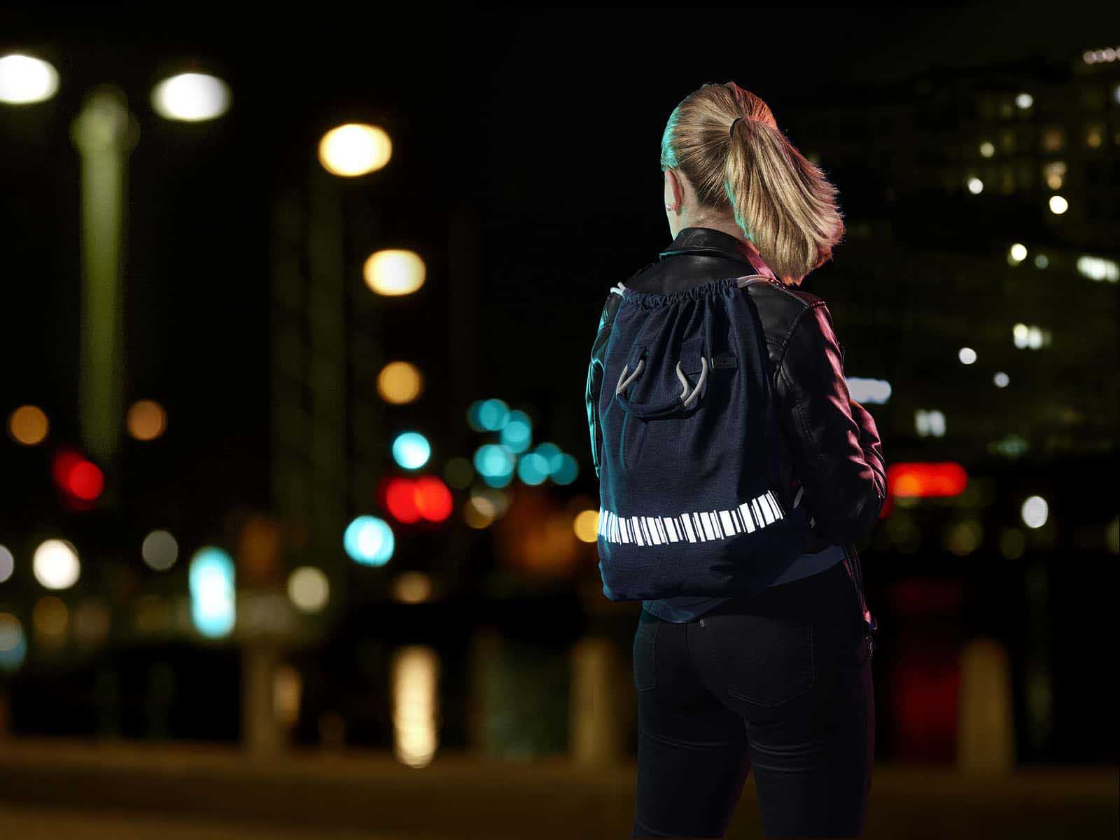 reflective backpack black with 3m reflectors