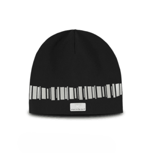 Cool reflective beanie black with pattern of northern lights