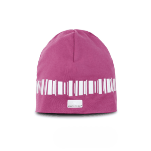 Designed reflective beanie in a cool pink color. Reflectivepattern looks like northern lights goes around the hat
