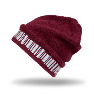 reflective beanie hat bordo with northern design