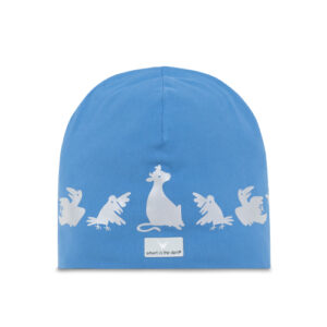 Reflective Fleece-lined kids beanie hat for boys blue