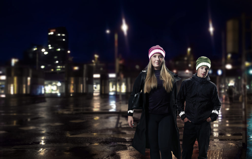 Stylish reflective beanies and reflective arm bands from Smart in the dark