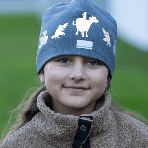 Reflective children's beanie in lightweight cotton for spring and autumn by Smart in the dark