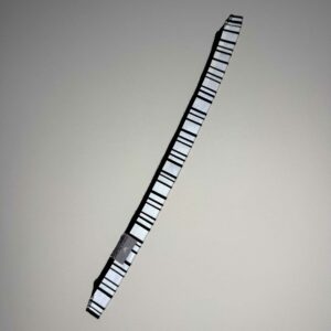 Loke smal reflective sleeve in black for dog leashes and bag straps, pattern: Norden light, lightweight design with 3M Scotchlite for high visibility in traffic. Smart in the dark