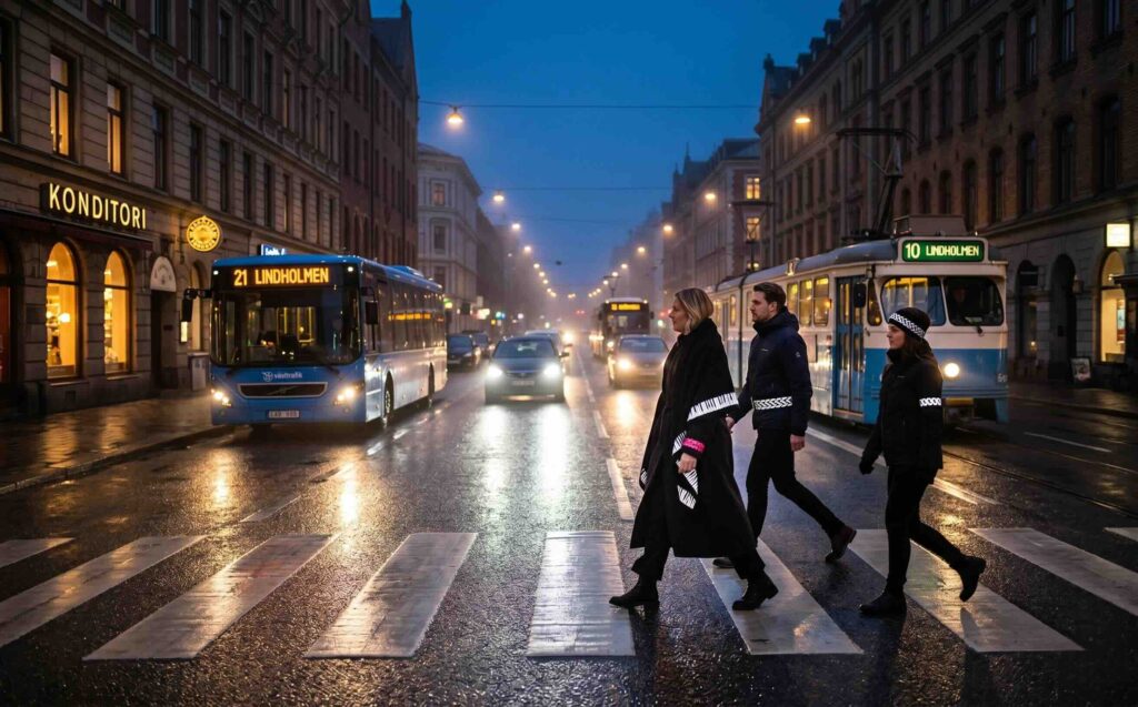 Reflective Wear for Walking - crossing street